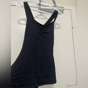 Black Women's Ruched Front Tank Top